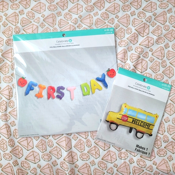 First Day & School Bus Foil Balloons - Picture 1 of 11